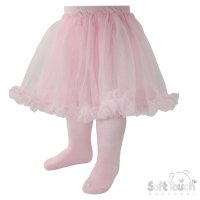 T130-P: Pink Floral Tights and Tut Skirt (NB-24 Months)